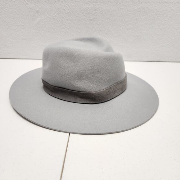 Rag & Bone 100% Wool Zoe Fedora Hat Light Grey Women\'s Size Large NWT main image 9